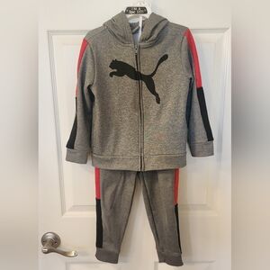 Puma 2-piece Kids Gray Joggers And Hoodie